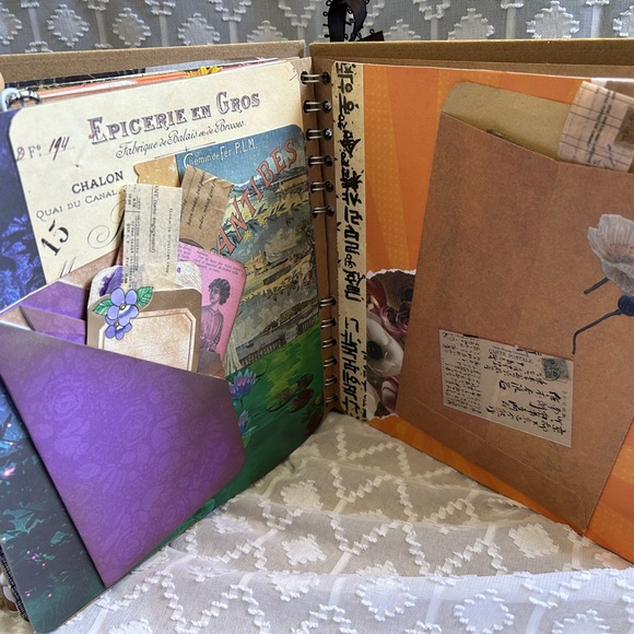 Handmade Vintage Travel Worldly Theme Junk Journal Scrapbook One of a Kind - Picture 15 of 16